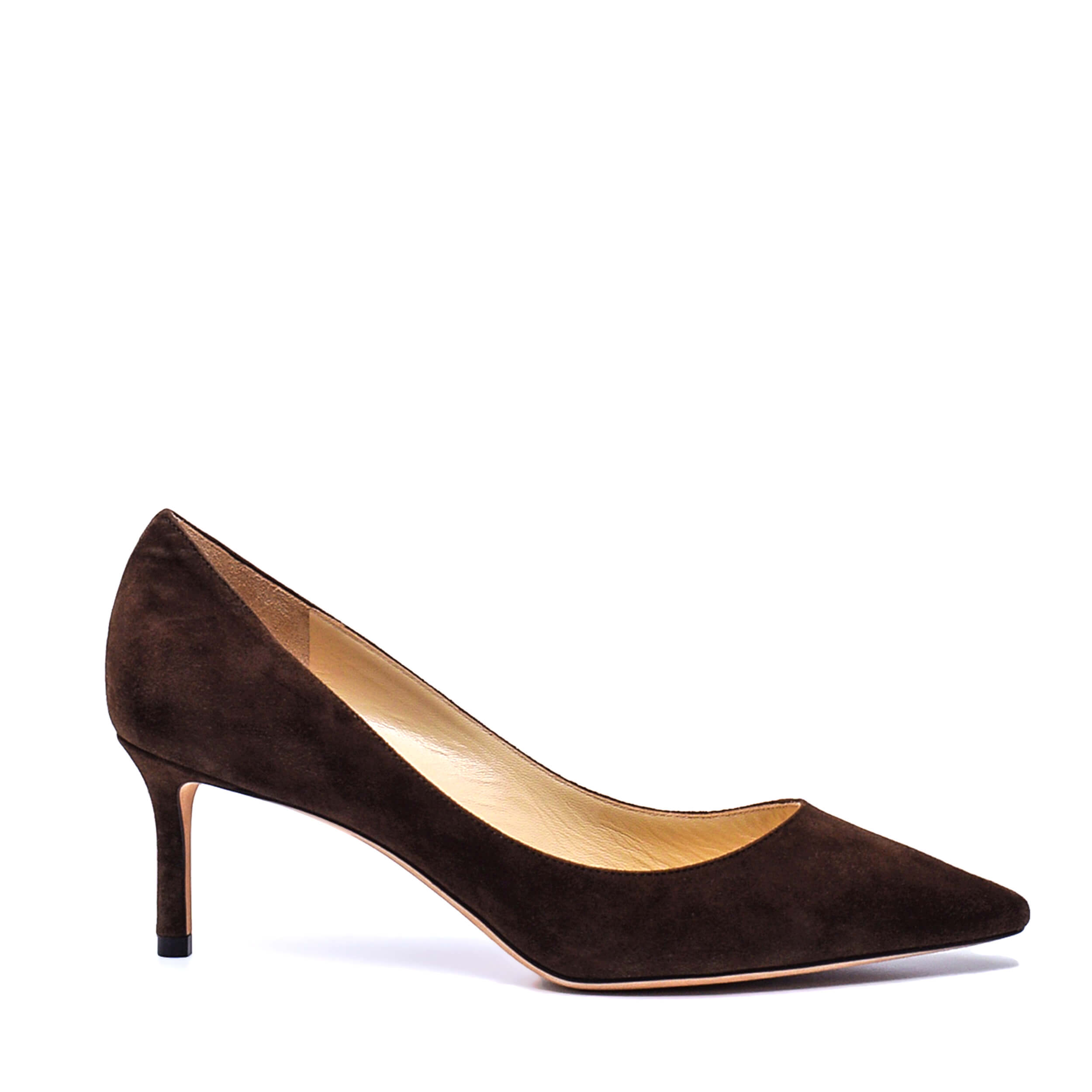 Jimmy Choo - Brown Suede Romy 60 MM Pointy Toe Pumps / 38